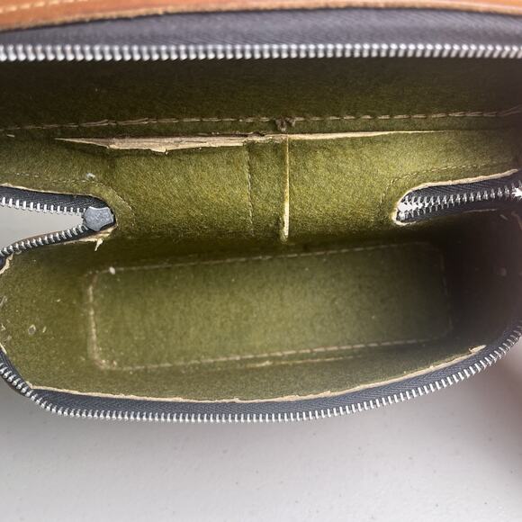 Vintage Brown Belding California Saddle Leather Case Zip Around Small Bag 7x5x2" - Picture 5 of 16